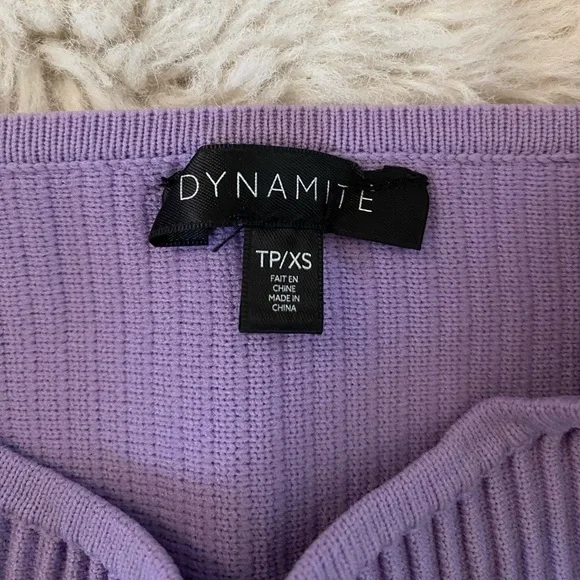 Dynamite Lilac Contour Ribbed Cropped Tank Top - XS - Picture 5 of 5